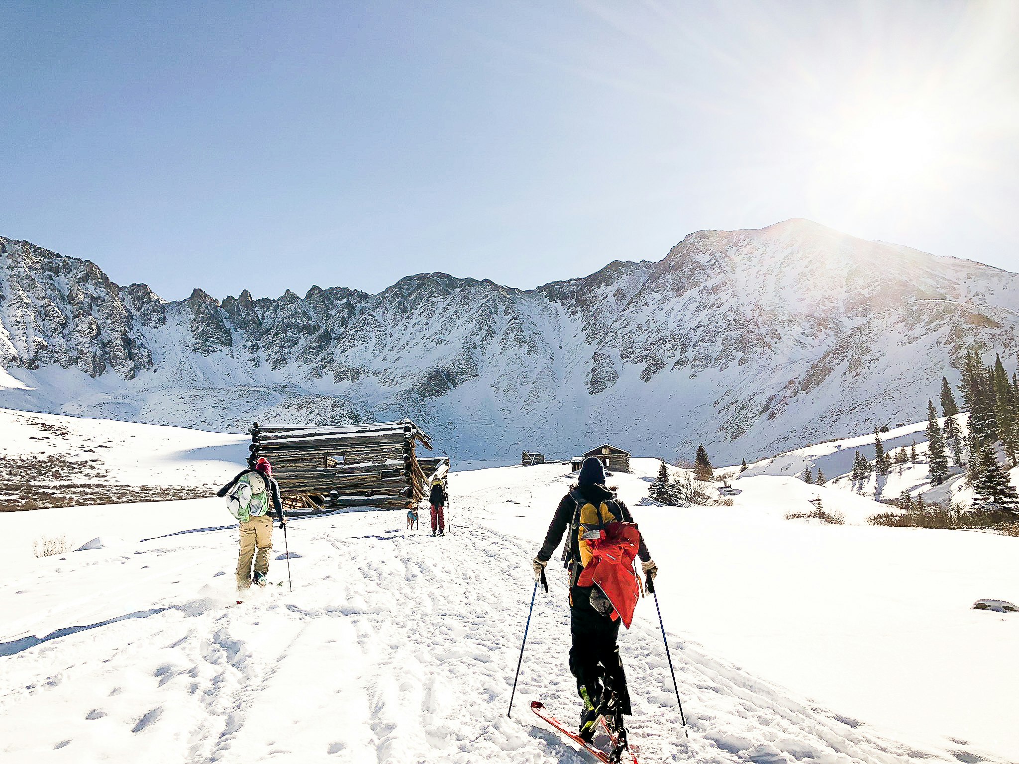 man riding on skis